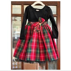 Black Velvet and Plaid Taffeta Holiday Dress
